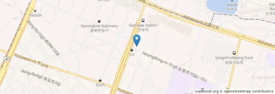 Mapa de ubicacion de 우리은행 en Südkorea, Seoul, 광진구, 자양3동.