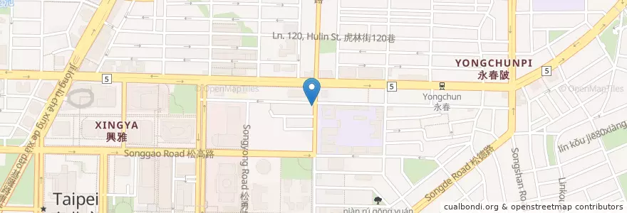Mapa de ubicacion de 123小吃 en Тайвань, Новый Тайбэй, Тайбэй, 信義區.