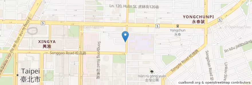 Mapa de ubicacion de 佳美燒臘 en 台湾, 新北市, 台北市, 信義区.