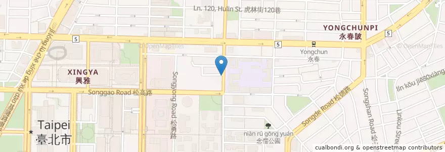 Mapa de ubicacion de 豐原排骨酥麵 en 臺灣, 新北市, 臺北市, 信義區.