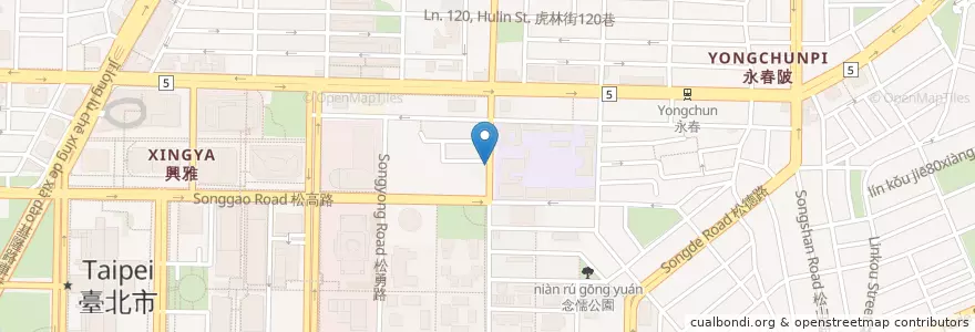 Mapa de ubicacion de 安安鍋貼水餃館 en Тайвань, Новый Тайбэй, Тайбэй, 信義區.