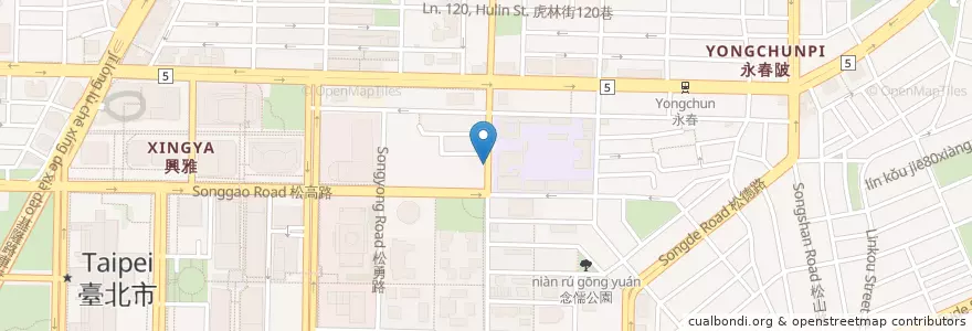 Mapa de ubicacion de 排骨酥麵食館 en 臺灣, 新北市, 臺北市, 信義區.