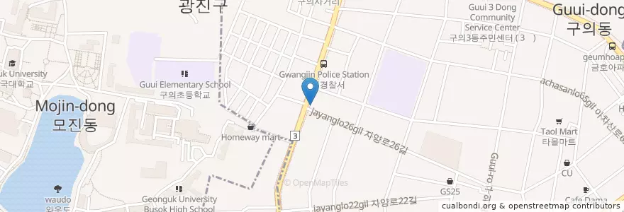 Mapa de ubicacion de 아이♡피자 (I Love Pizza) en Südkorea, Seoul, 광진구, 구의1동.