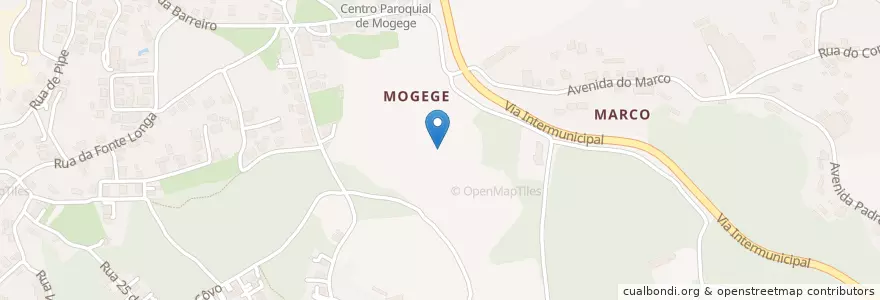 Mapa de ubicacion de Mogege en Португалия, Северный, Braga, Ave, Vila Nova De Famalicão, Mogege.