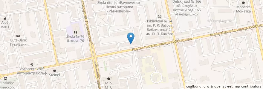 Mapa de ubicacion de Лорздрав en Rusland, Уральский Федеральный Округ, Свердловская Область, Городской Округ Екатеринбург.
