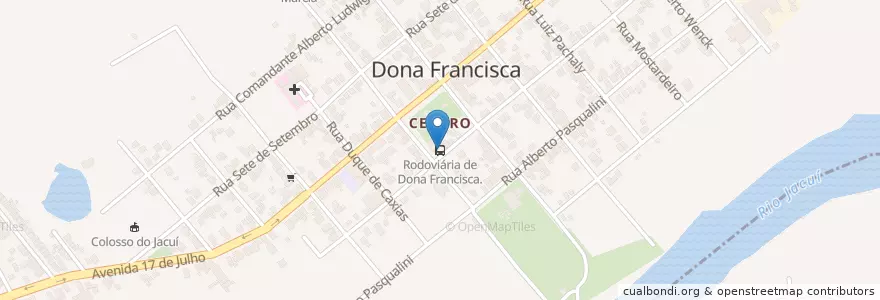 Mapa de ubicacion de Rodoviária de Dona Francisca en برزیل, منطقه جنوب برزیل, ریو گرانده جنوبی, Região Geográfica Intermediária De Santa Maria, Região Geográfica Imediata De Santa Maria, Dona Francisca.