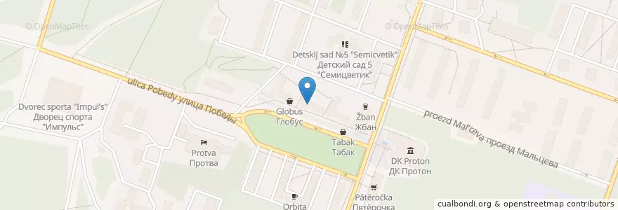 Mapa de ubicacion de Сбербанк en 俄罗斯/俄羅斯, Центральный Федеральный Округ, 莫斯科州, Городской Округ Протвино.