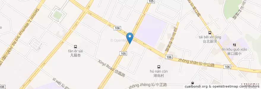 Mapa de ubicacion de 鹿野桂花雞 en Taiwan, New Taipei, Linkou District.
