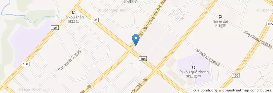 Mapa de ubicacion de 老鄧擔擔麵 en Taiwan, Nuova Taipei, Distretto Di Linkou.