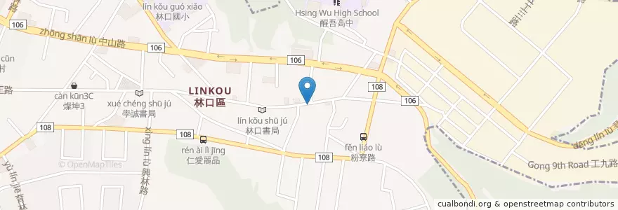 Mapa de ubicacion de 牛肉麵 en Taiwán, Nuevo Taipéi, 林口區.