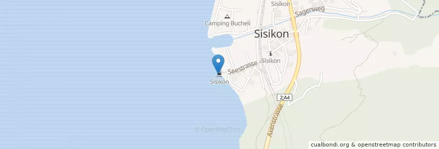 Mapa de ubicacion de Sisikon (See) en 스위스, Uri, Sisikon.