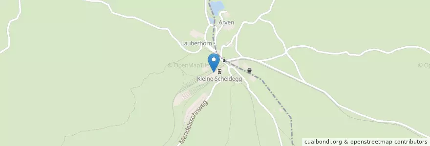 Mapa de ubicacion de Bergrestaurant Kleine Scheidegg en سويسرا, برن, Verwaltungsregion Oberland, Verwaltungskreis Interlaken-Oberhasli, Lauterbrunnen.