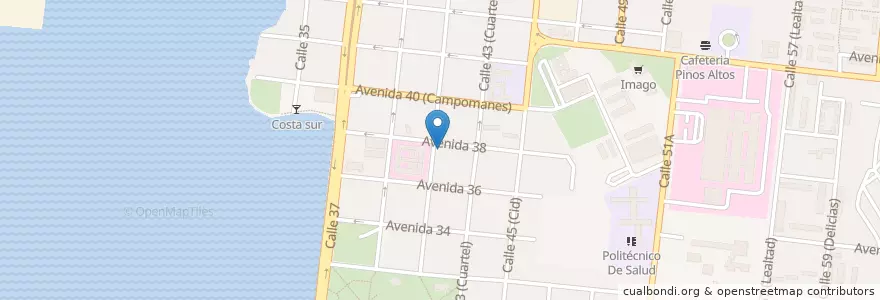Mapa de ubicacion de La Casa de Changó en کوبا, Cienfuegos, Cienfuegos, Ciudad De Cienfuegos.