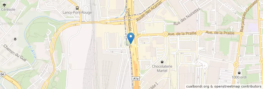 Mapa de ubicacion de P+R Etoile en Svizzera, Ginevra, Ginevra, Lancy.