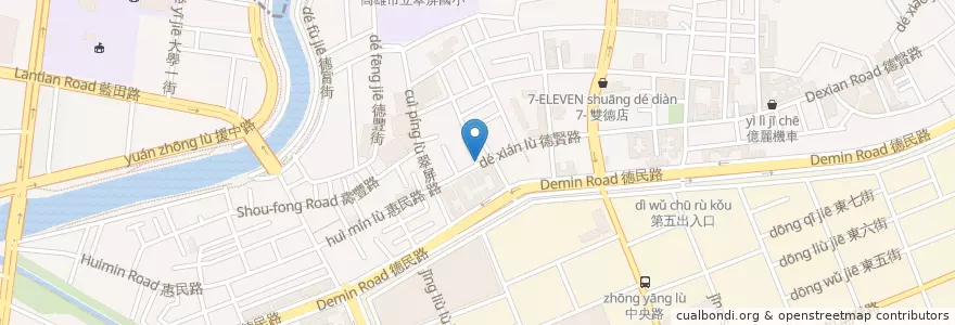 Mapa de ubicacion de 冠全自助餐 en 타이완, 가오슝시, 난쯔구.