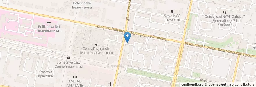 Mapa de ubicacion de Биомед en Rússia, Distrito Federal Central, Oblast De Belgorod, Белгородский Район, Городской Округ Белгород.