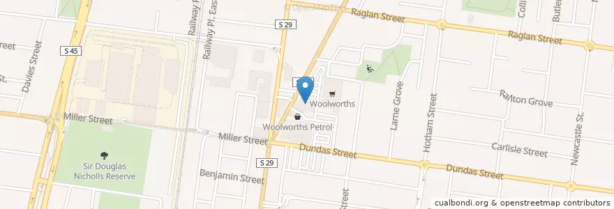 Mapa de ubicacion de Preston Chicken Shack en Avustralya, Victoria, City Of Darebin.