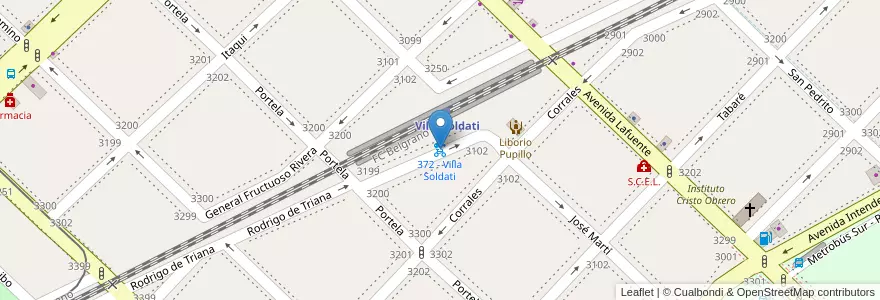 Mapa de ubicacion de 372 - Villa Soldati en Argentine, Ciudad Autónoma De Buenos Aires, Buenos Aires, Comuna 8.
