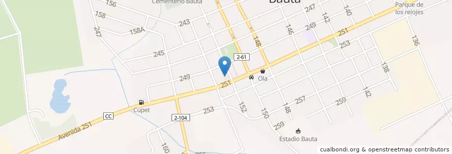 Mapa de ubicacion de Policlínico Pedro Esperón en 古巴, Artemisa, Bauta, Ciudad De Bauta.
