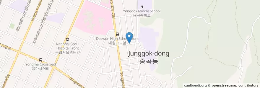 Mapa de ubicacion de Bakery en 大韓民国, ソウル, 広津区, 중곡4동.