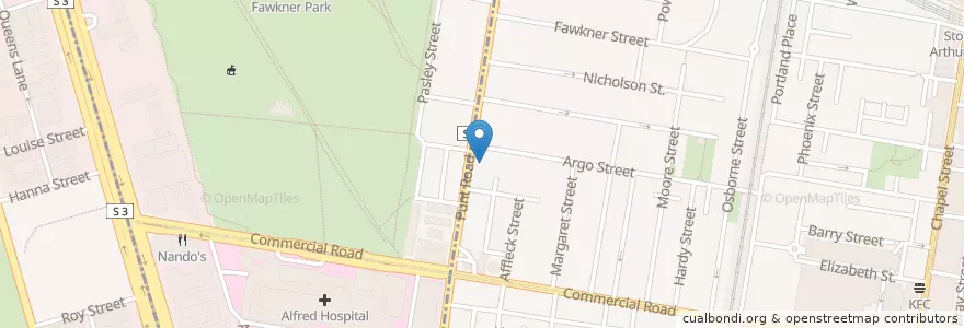 Mapa de ubicacion de 7-Eleven en Australie, Victoria, City Of Stonnington.