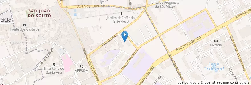 Mapa de ubicacion de HPB (Centro) en ポルトガル, ノルテ, Braga, Cávado, Braga.