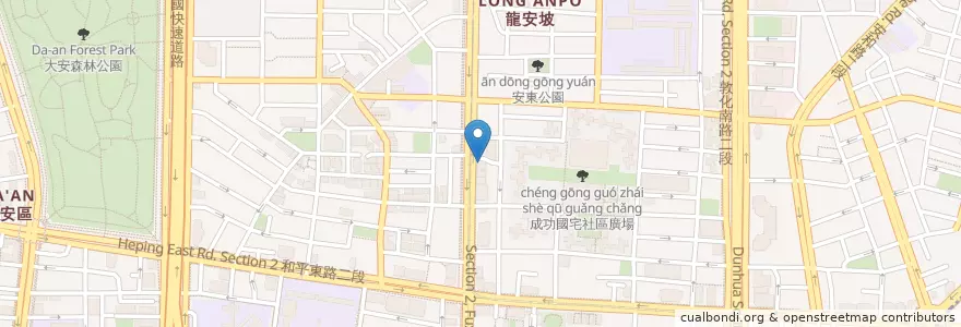 Mapa de ubicacion de 大連風味館 en Tayvan, 新北市, Taipei, 大安區.