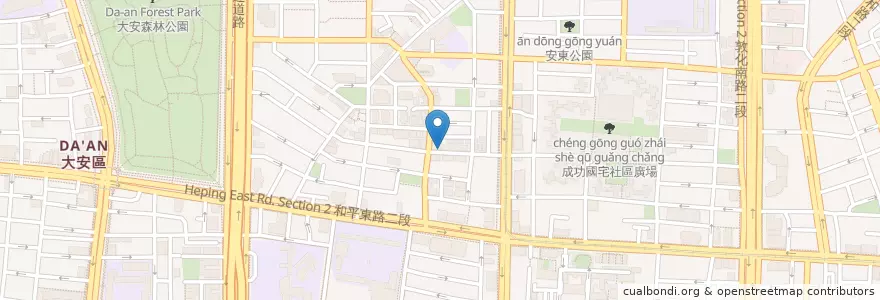 Mapa de ubicacion de 屏東空軍涼麵 en 臺灣, 新北市, 臺北市, 大安區.