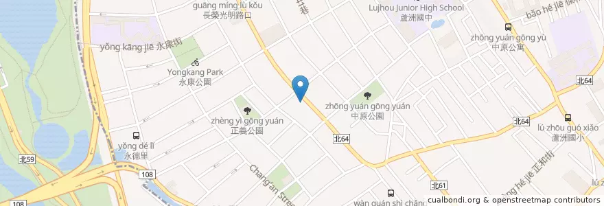Mapa de ubicacion de 鬍鬚張 en تايوان, تايبيه الجديدة, 蘆洲區, 五股區.