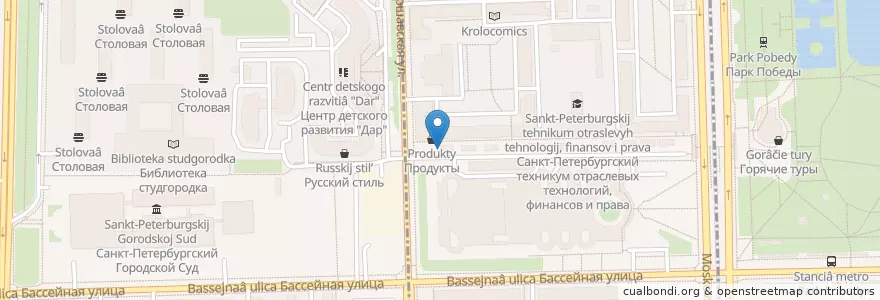 Mapa de ubicacion de Pitcher Кофейня en 俄罗斯/俄羅斯, Северо-Западный Федеральный Округ, 列宁格勒州, Санкт-Петербург, Московский Район.