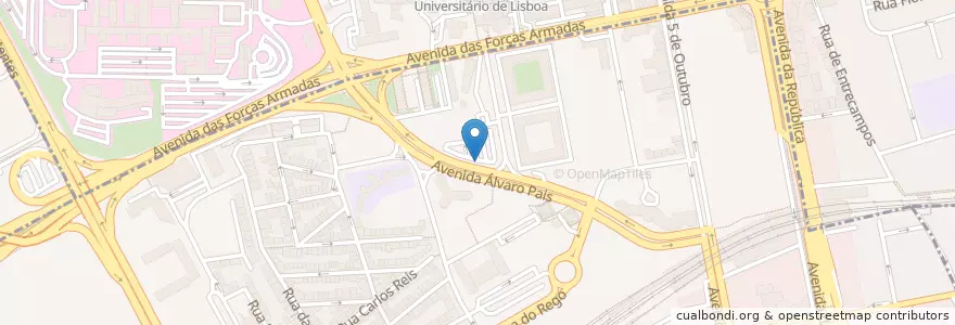 Mapa de ubicacion de LSB-01080 en Португалия, Área Metropolitana De Lisboa, Лиссабон, Grande Lisboa, Лиссабон, Avenidas Novas.