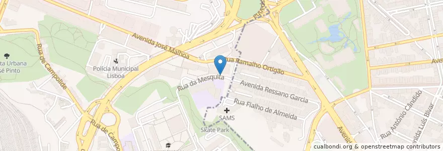 Mapa de ubicacion de LSB-00081 en Portugal, Área Metropolitana De Lisboa, Lissabon, Grande Lisboa, Lissabon, Campolide, Avenidas Novas.