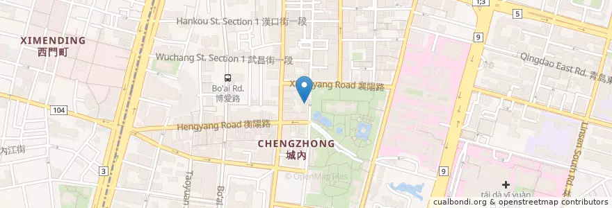 Mapa de ubicacion de 台灣添虱目魚專賣店 en Тайвань, Новый Тайбэй, Тайбэй, 中正區.