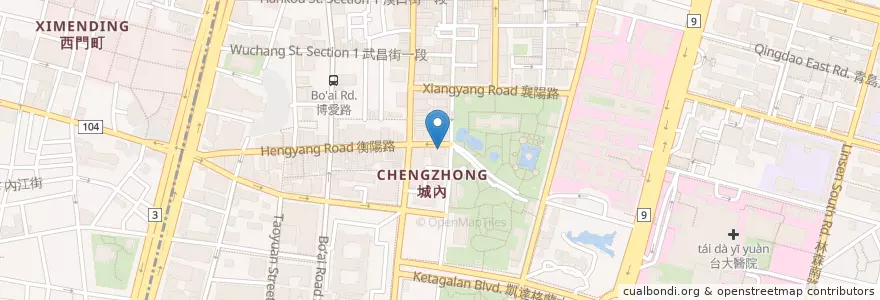 Mapa de ubicacion de 中華西藥房 en 台湾, 新北市, 台北市, 中正区.