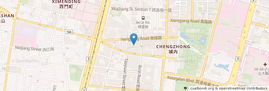 Mapa de ubicacion de 龍記搶搶鍋 en 臺灣, 新北市, 臺北市, 萬華區, 中正區.