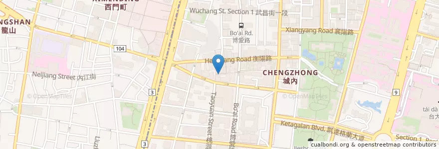 Mapa de ubicacion de 李媽媽麵館 en تايوان, تايبيه الجديدة, تايبيه, 萬華區, 中正區.