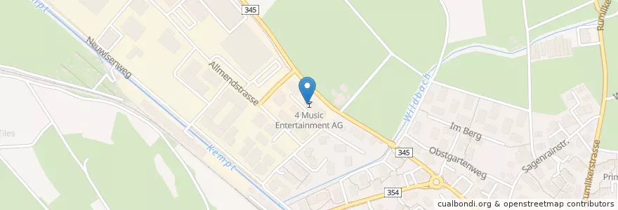 Mapa de ubicacion de 4 Music Entertainment AG en Schweiz/Suisse/Svizzera/Svizra, Zürich, Bezirk Pfäffikon, Fehraltorf.