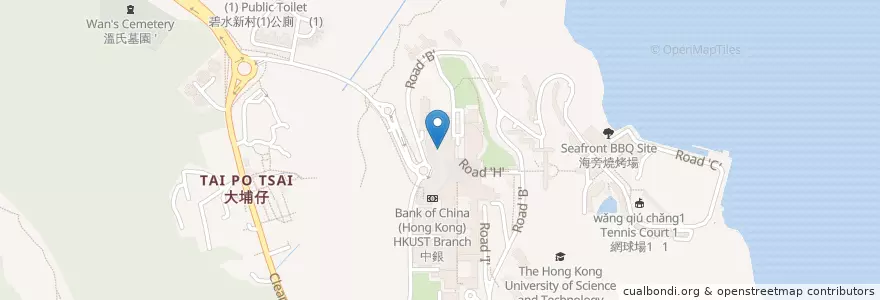 Mapa de ubicacion de Starbucks en China, Cantão, Hong Kong, Novos Territórios, 西貢區 Sai Kung District.