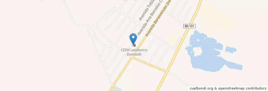 Mapa de ubicacion de CEIM Leodovico Donatelli en البَرَازِيل, المنطقة الجنوبية الشرقية, إسبيريتو سانتو, Microrregião Linhares, Região Geográfica Intermediária De São Mateus, Linhares.