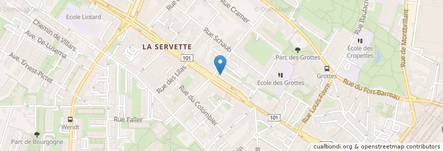 Mapa de ubicacion de Café des Bosquets en Suiza, Ginebra, Ginebra, Ginebra.