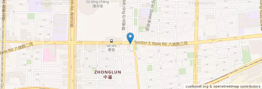 Mapa de ubicacion de 中崙巧味亭 en Taiwan, 新北市, Taipé, 松山區.