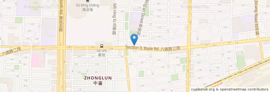 Mapa de ubicacion de 吉野家 en Taiwan, Nuova Taipei, Taipei, Distretto Di Songshan.