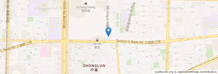 Mapa de ubicacion de 老詹黃牛肉麵 en 타이완, 신베이 시, 타이베이시, 쑹산 구.