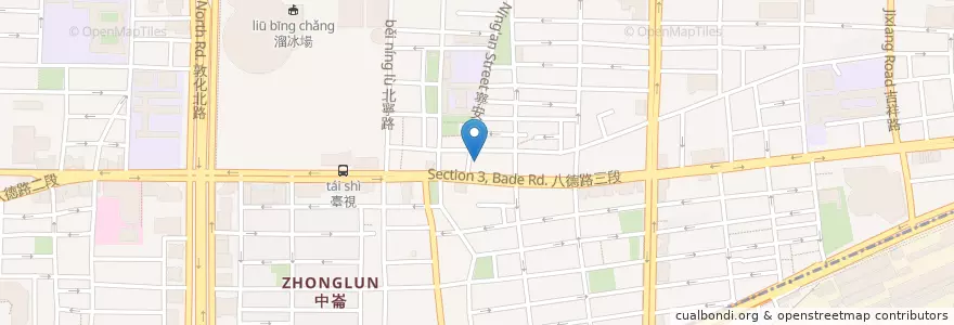 Mapa de ubicacion de 艾隆義式麵食館 en Taiwan, Nuova Taipei, Taipei, Distretto Di Songshan.