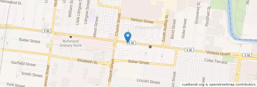 Mapa de ubicacion de postbox en オーストラリア, ビクトリア, City Of Yarra.