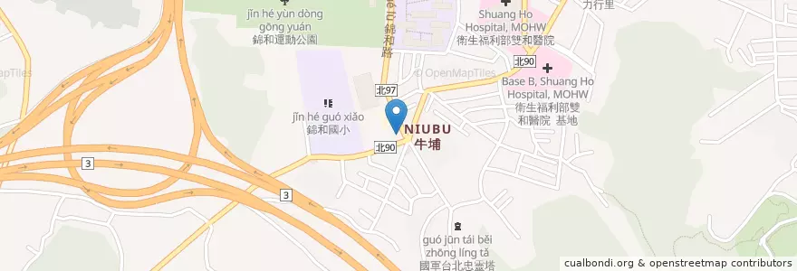 Mapa de ubicacion de 深坑臭豆腐 en 타이완, 신베이 시, 중허 구.