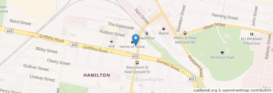 Mapa de ubicacion de Dental on Beaumont en Avustralya, New South Wales, Newcastle City Council, Newcastle-Maitland.