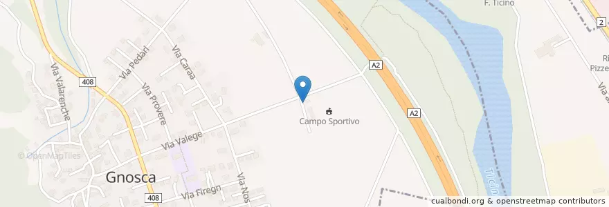 Mapa de ubicacion de Parcheggio Campo Sportivo en Schweiz/Suisse/Svizzera/Svizra, Ticino, Distretto Di Bellinzona, Circolo Di Bellinzona, Bellinzona.