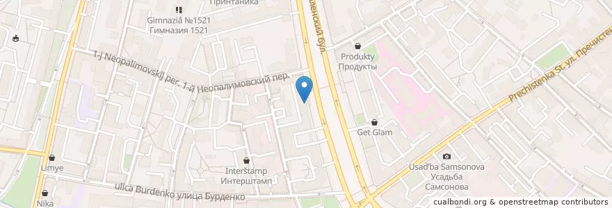 Mapa de ubicacion de Горздрав en 러시아, Центральный Федеральный Округ, Москва, Центральный Административный Округ, Район Хамовники.