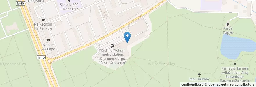 Mapa de ubicacion de Шоколадница en 俄罗斯/俄羅斯, Центральный Федеральный Округ, Москва, Северный Административный Округ, Район Левобережный.